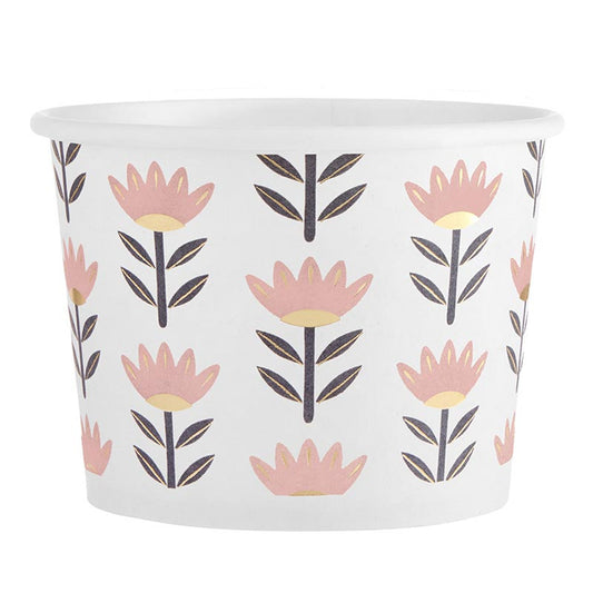 Flowers Paper Ice Cream Cups, Feathered Farmhouse