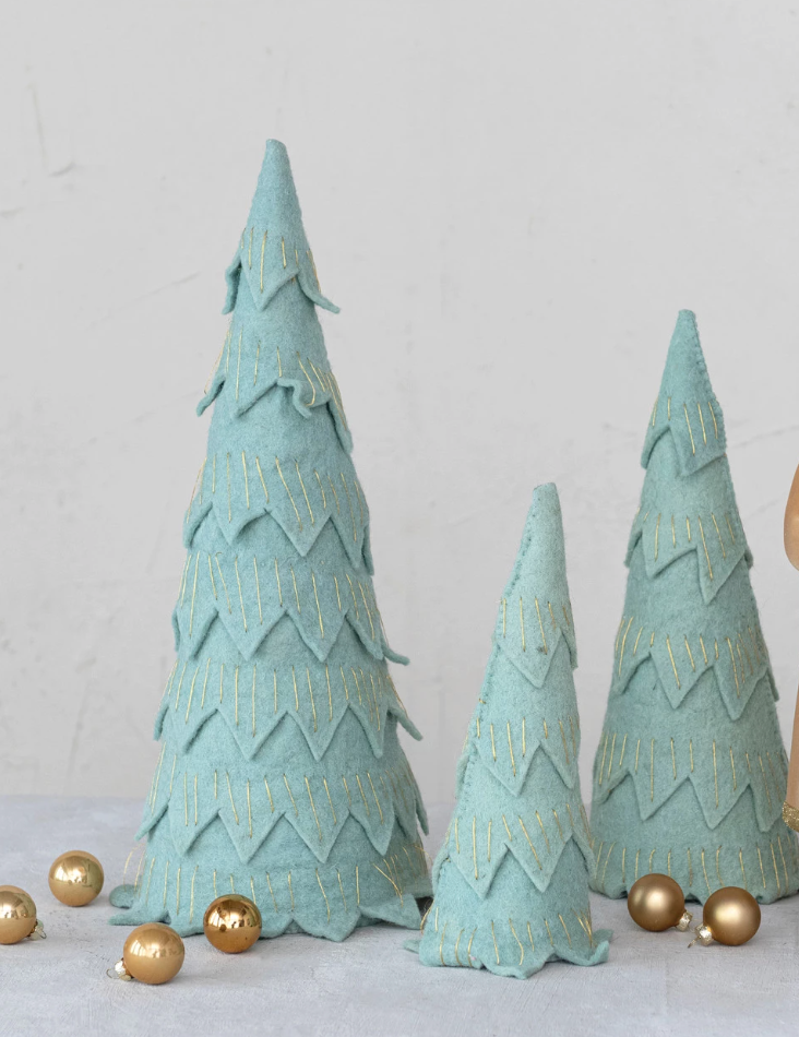 Gold Metallic Stitching Trees, The Feathered Farmhouse