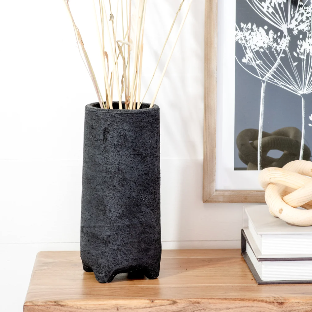 Tall Matte Black Vase, The Feathered Farmhouse