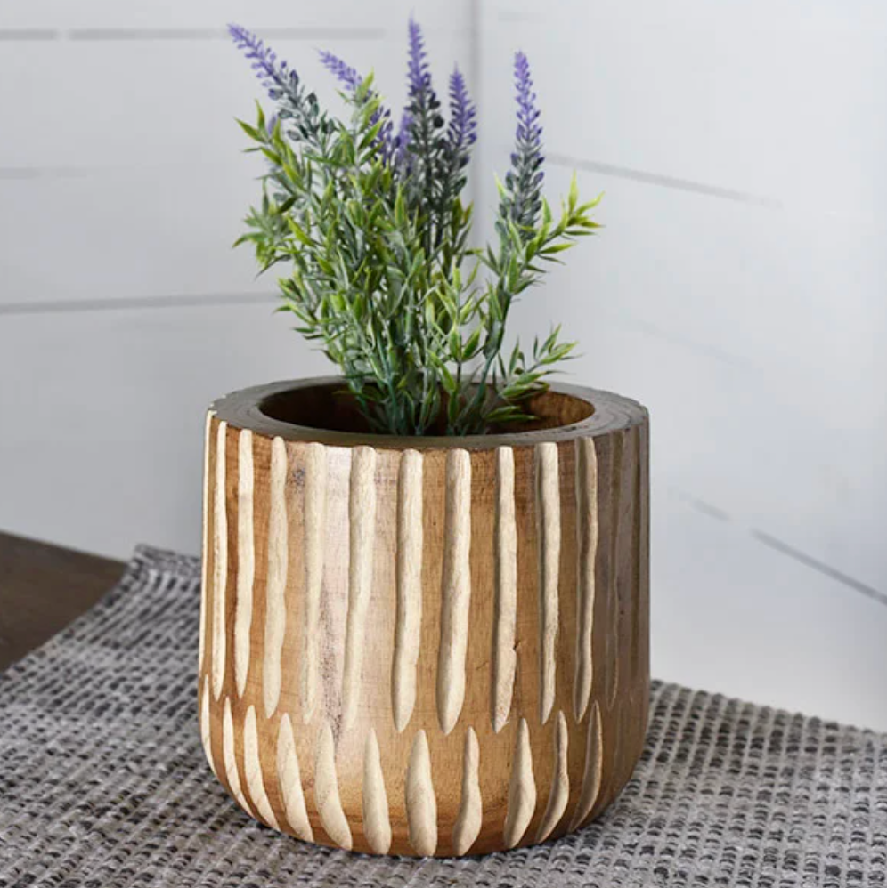Carved Stripe Planter