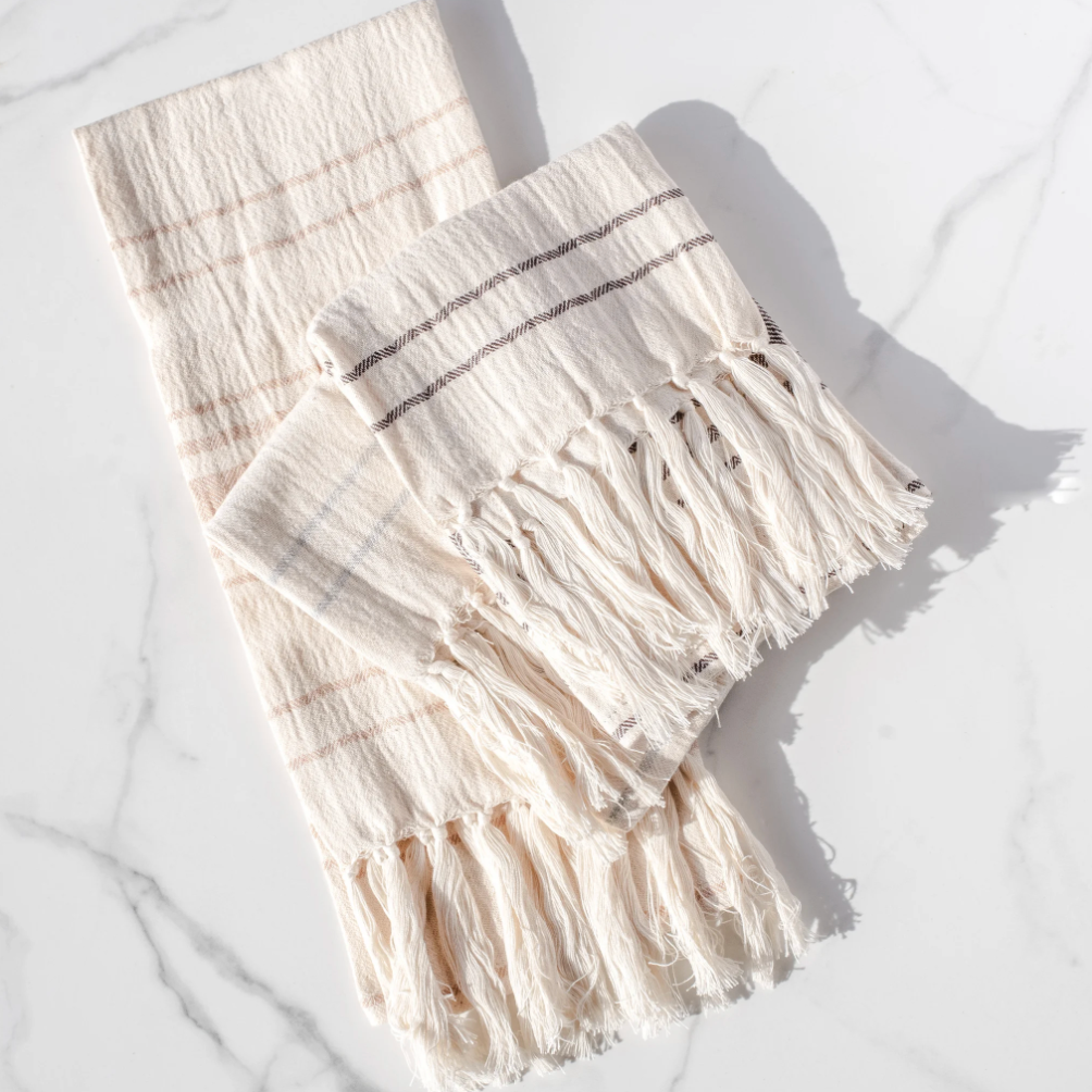 Stripe Fringe Towels, The Feathered Farmhouse