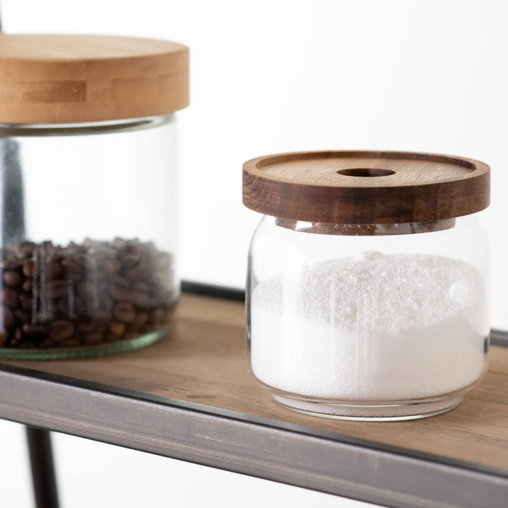 Glass Jar w/ Acacia Wood Lid