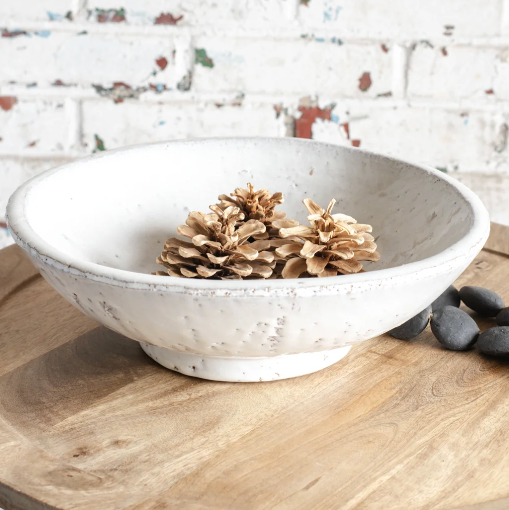 Reactive White Raised Bowl, The Feathered Farmhouse