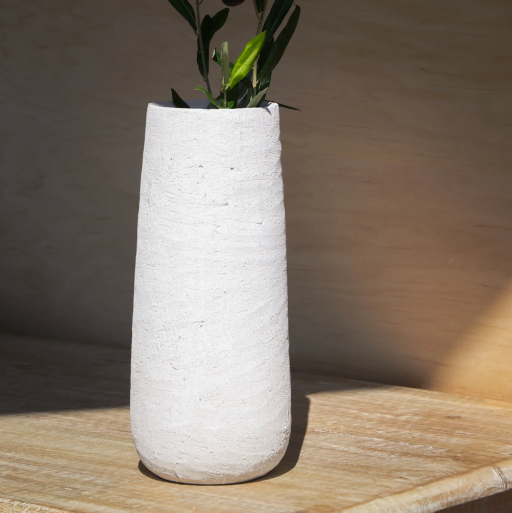White Chalk Vase, The Feathered Farmhouse