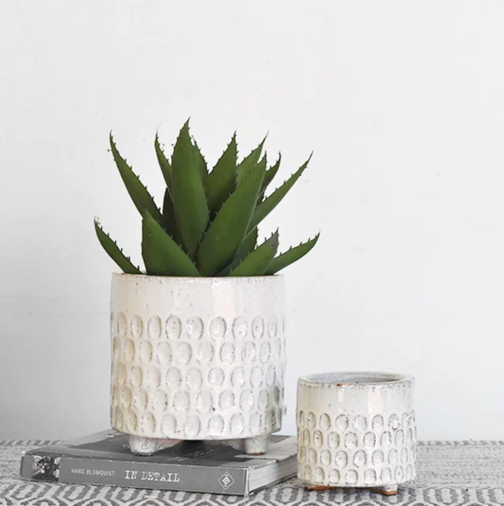 White Dot Planter, The Feathered Farmhouse