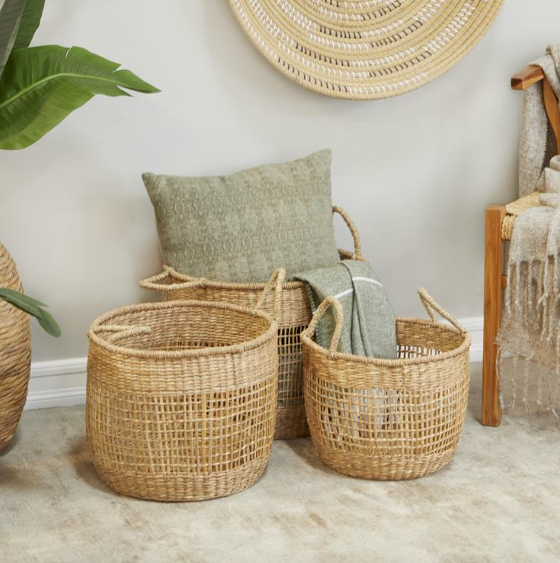 Handmade Seagrass Baskets, The Feathered Farmhouse