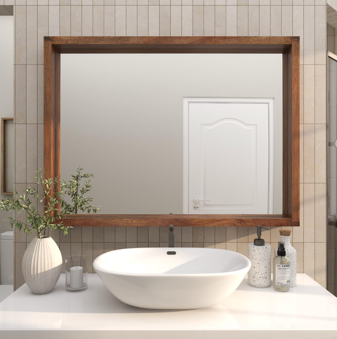 Minimalist Wall Mirror, The Feathered Farmhouse