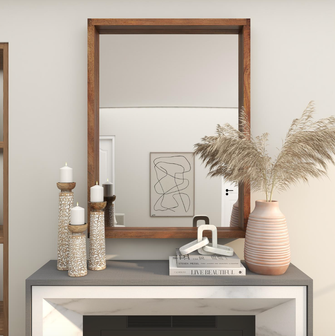 Minimalist Wall Mirror, The Feathered Farmhouse