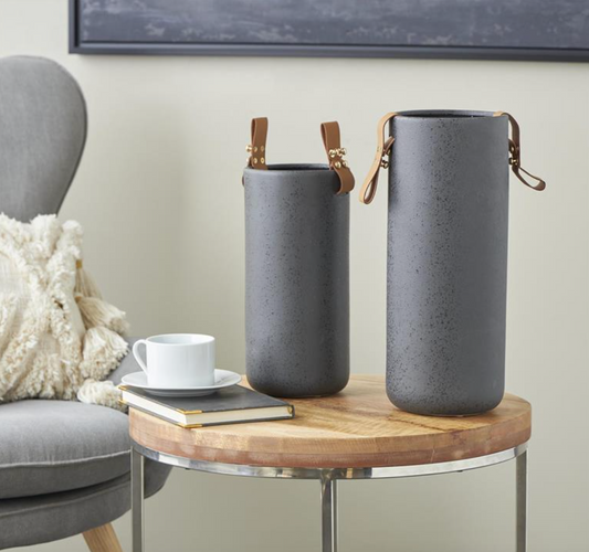 Leather Handle Vases, The Feathered Farmhouse