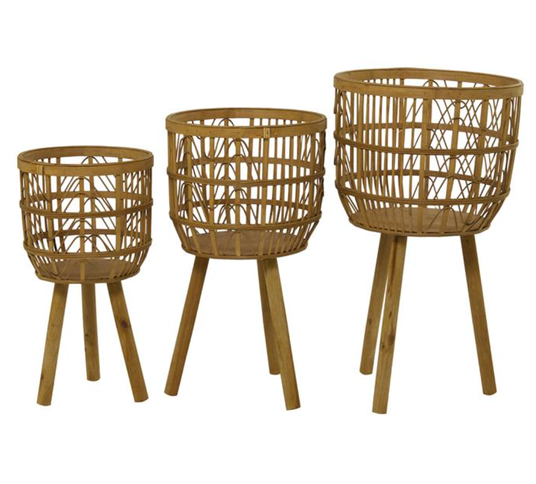 Bamboo Wood Planter, The Feathered Farmhouse