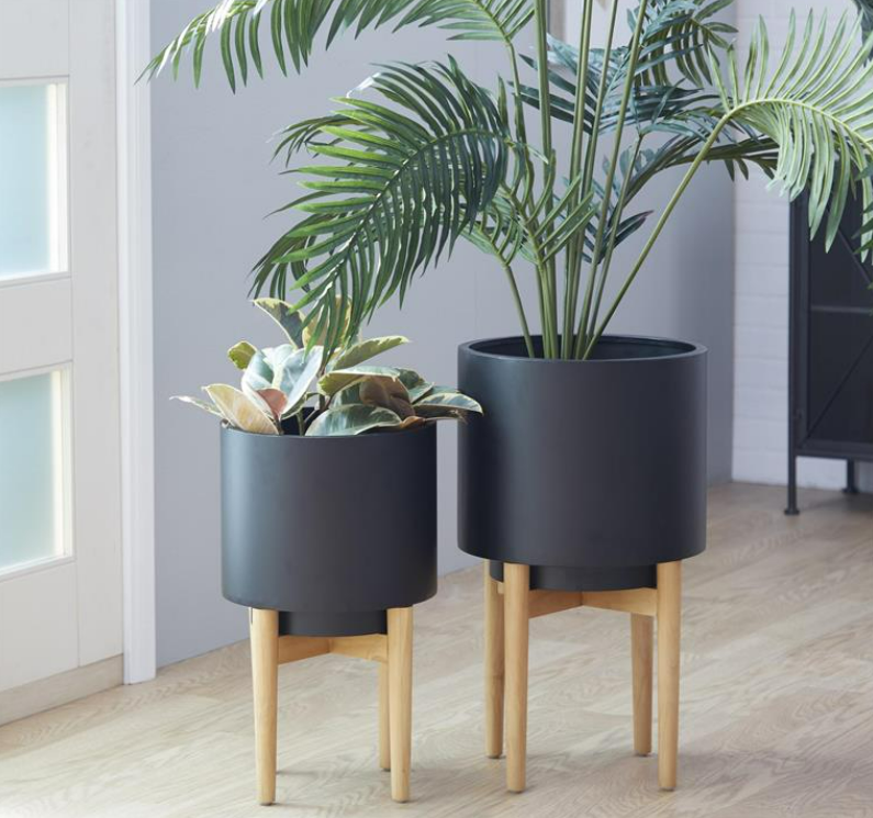 Black Metal Planter, The Feathered Farmhouse