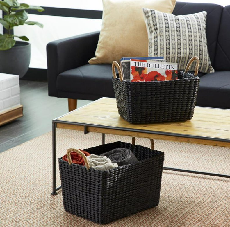 Black Banana Leaf Basket, The Feathered Farmhouse