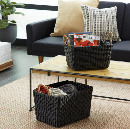 Black Banana Leaf Basket, The Feathered Farmhouse