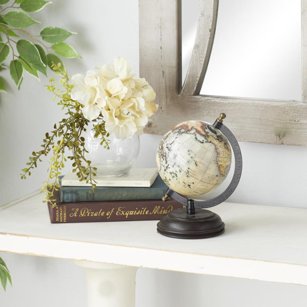 Cream Mango Wood Globe, The Feathered Farmhouse