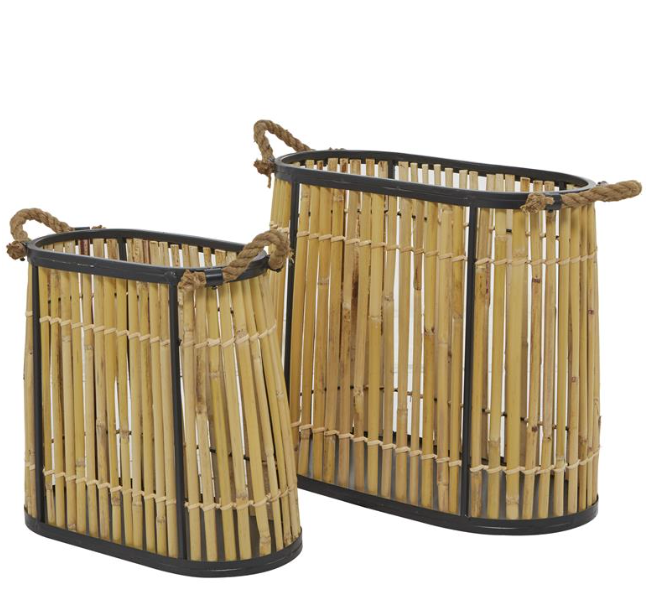 Wicker Wood Baskets, The Feathered Farmhouse
