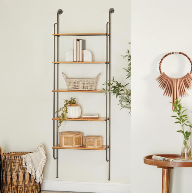 Five Shelves Wall Shelf, The Feathered Farmhouse