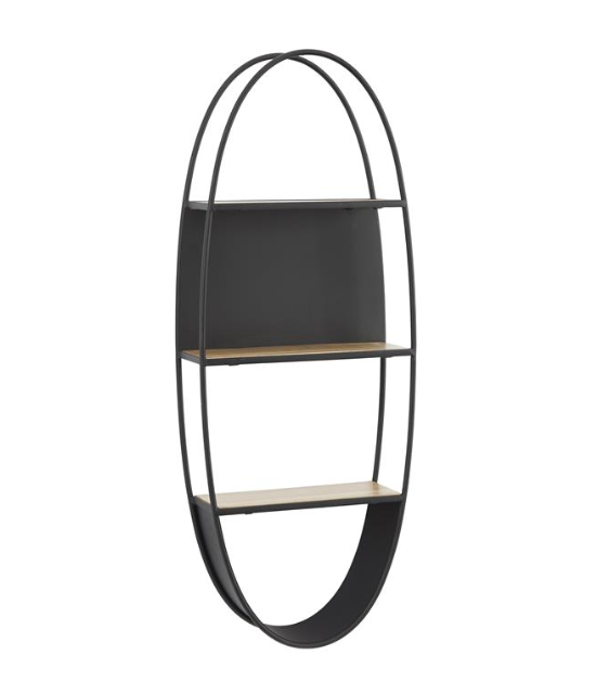 Black Metal Oval Shelf, The Feathered Farmhouse