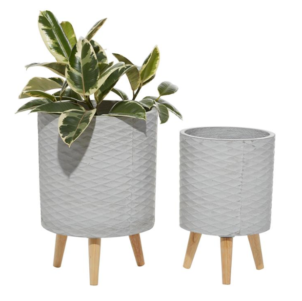 Contemporary Gray Planter, The Feathered Farmhouse