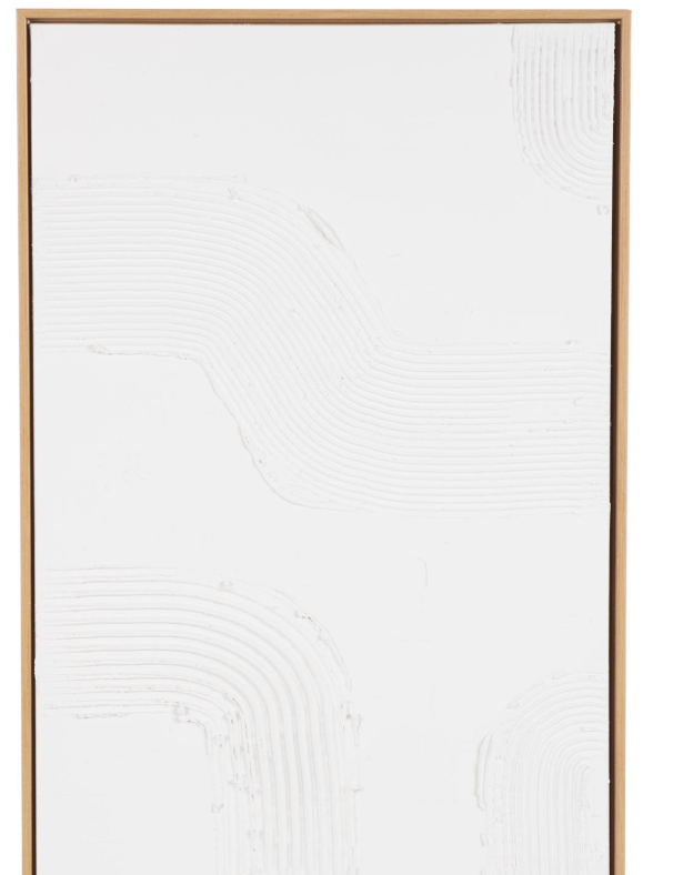 White Canvas Framed Wall Art, Feathered Farmhouse