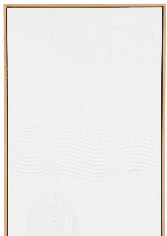 White Canvas Framed Wall Art, Feathered Farmhouse