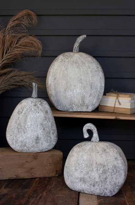 Rustic Metal Pumpkins, Feathered Farmhouse