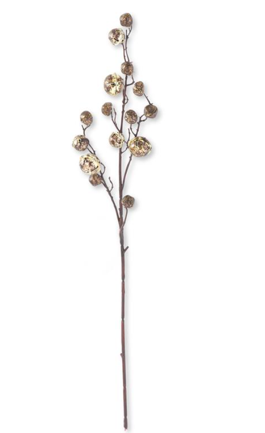 Antique Gold Bell Branch, Feathered Farmhouse