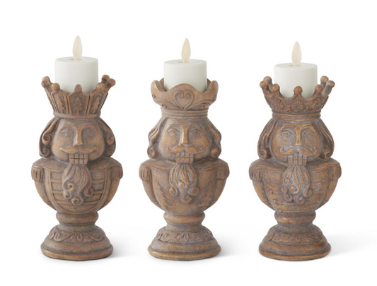 Nutcracker Tealight Candleholders, Feathered Farmhouse