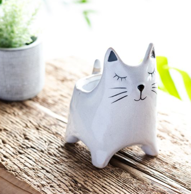 Cat Planter, Feathered Farmhouse