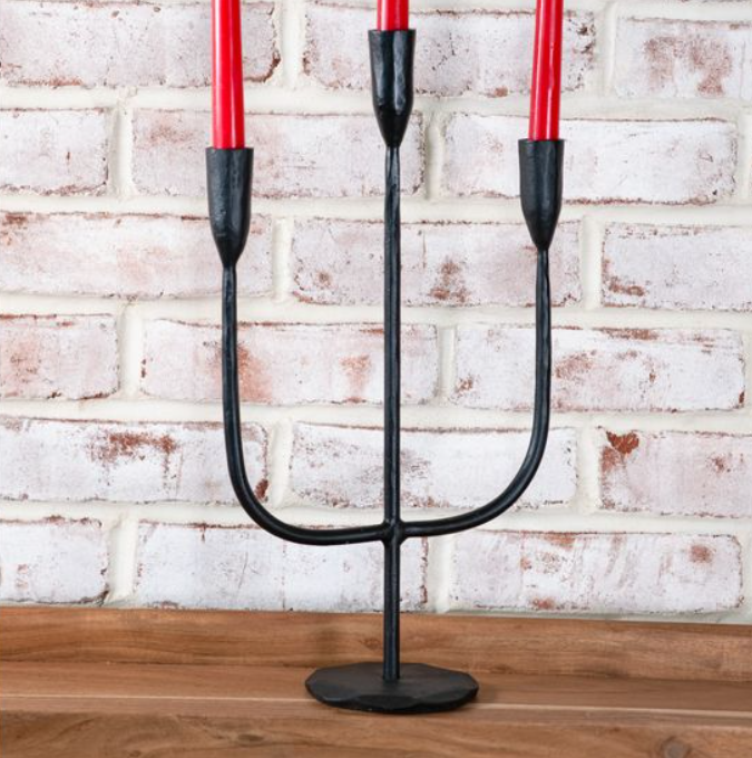 Black Candelabra, Feathered Farmhouse