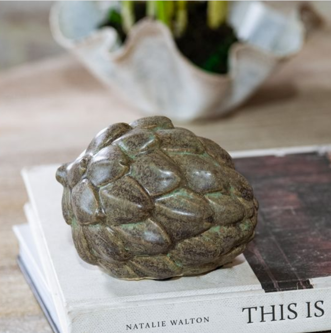 Natural Ceramic Artichoke, Feathered Farmhouse
