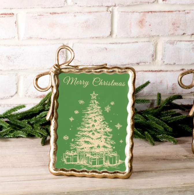 Gold Ribbon Photo Frame, Feathered Farmhouse