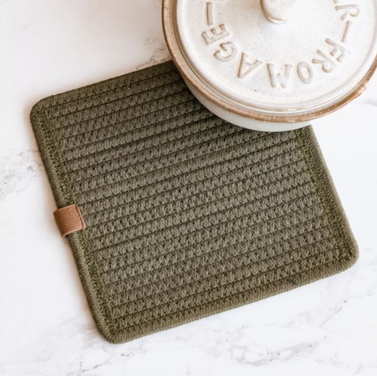 Olive Square Hot Pad, Feathered Farmhouse