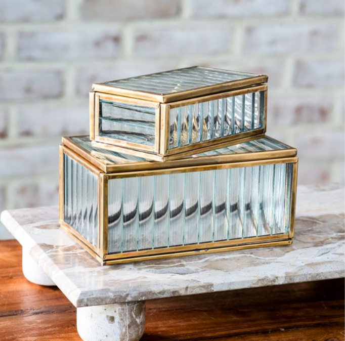 Glass Display Boxes, Feathered Farmhouse