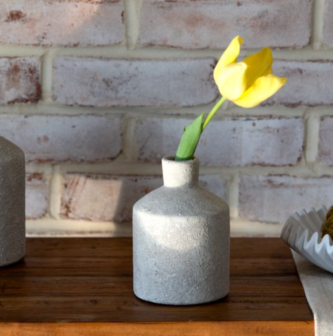 Sandy White Textured Vase, Feathered Farmhouse