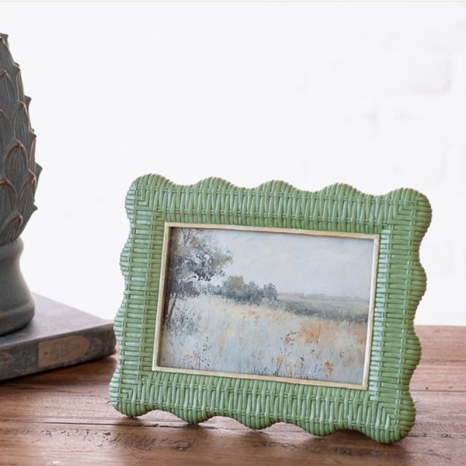Green Weave Landscape Frame, Feathered Farmhouse
