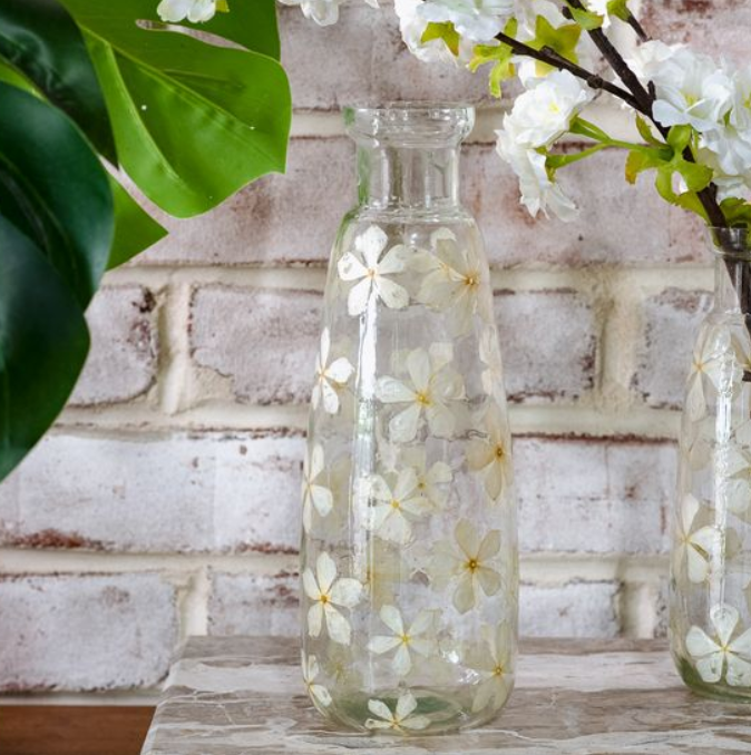 Dried Flower Bud Vase, Feathered Farmhouse