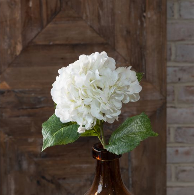 White Hydrangea Stem, Feathered Farmhouse