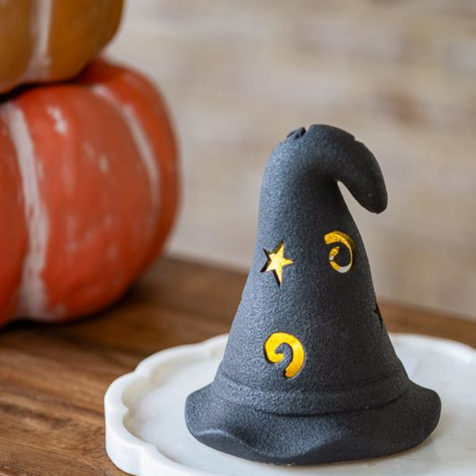 Black LED Witch Hat, Feathered Farmhouse