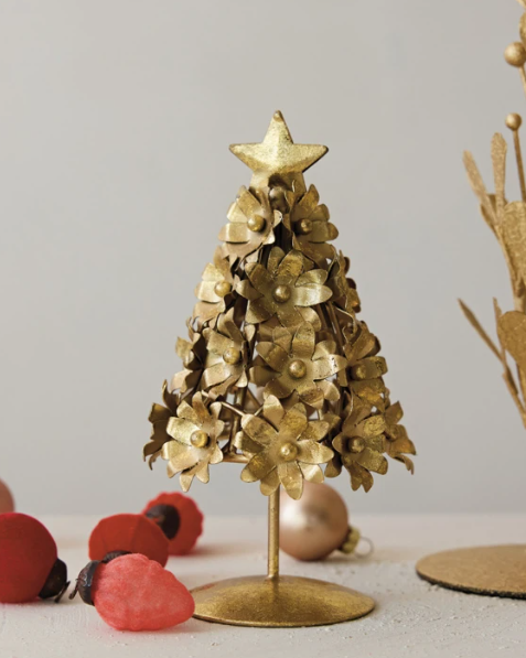Metal Flowers Christmas Tree with Star, The Feathered Farmhouse