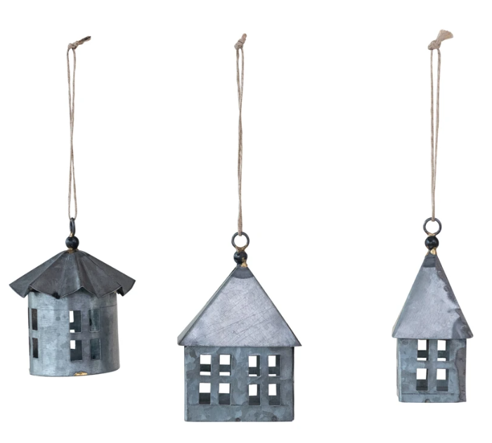 Galvanized Metal House Ornament, The Feathered Farmhouse