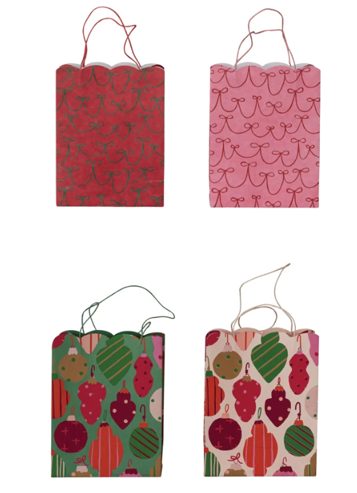 Scalloped Gift Bag with Ornament + Bow Pattern, The Feathered Farmhouse