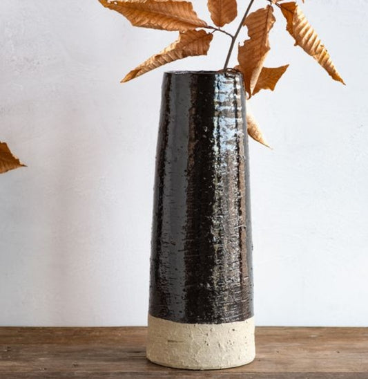 Black Beige Ceramic Vase
