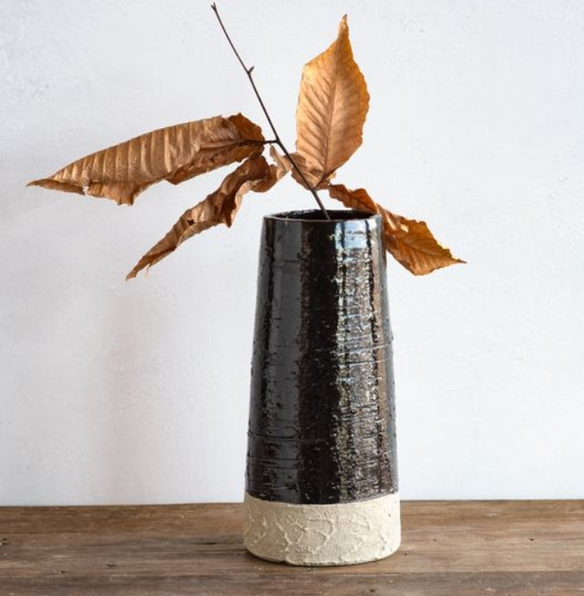 Black Beige Ceramic Vase