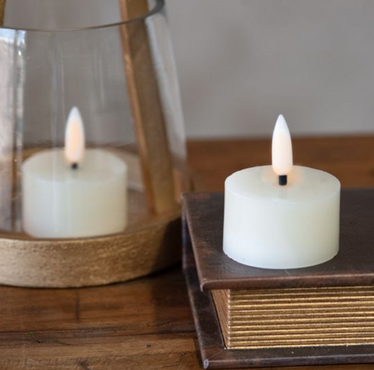 Cream Tealight LED Candles, Feathered Farmhouse