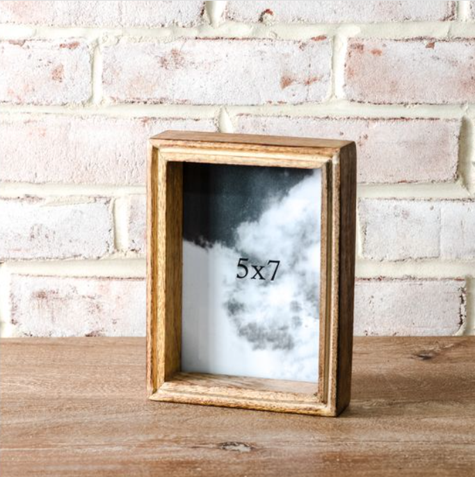 Natural Wood Photo Frame, Feathered Farmhouse