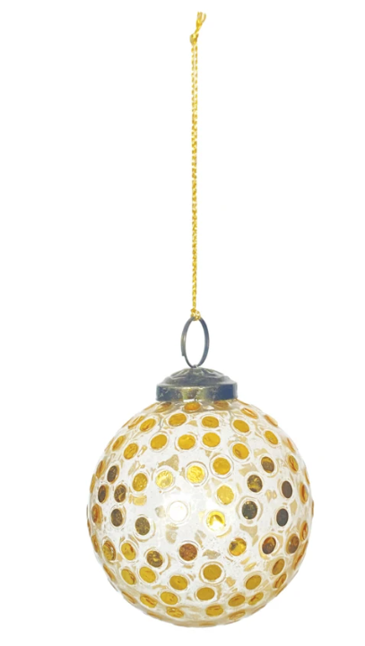 Glass Ball Ornament with Embedded Sequins, The Feathered Farmhouse