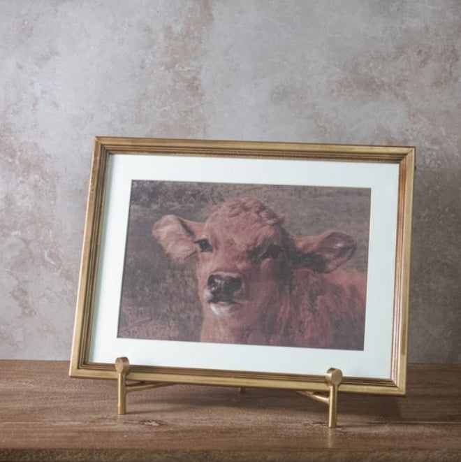 Brown Cow Canvas Wall Art, The Feathered Farmhouse