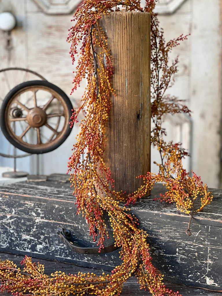 Torchlight Berries Garland, Feathered Farmhouse