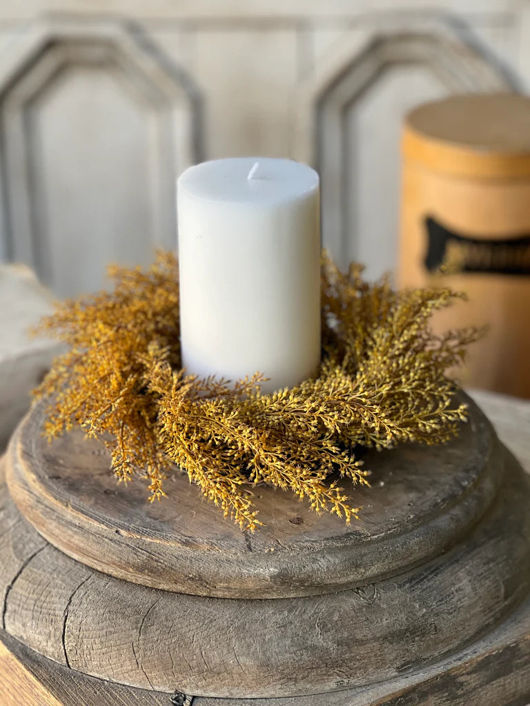 Whickham Wheat Candle Ring, Feathered Farmhouse