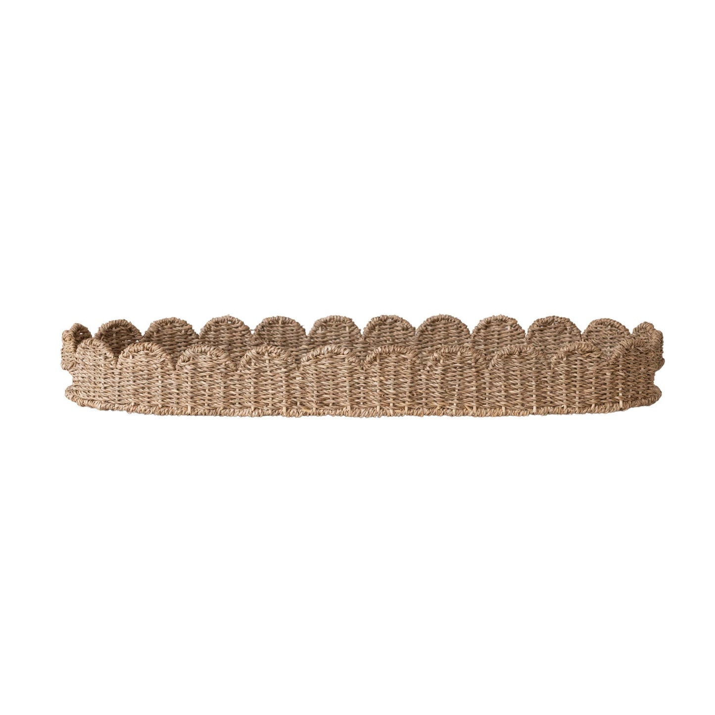 Bankuan Scalloped Tray with Handles, Feathered Farmhouse